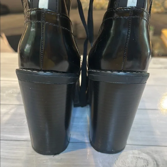 BCBGeneration Sz 8 Pauline Black Lace-Up Zip Combat Boots with Rugged Sole • NWT - Picture 9 of 12